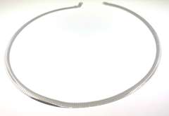 Exotic Handmade Italian Sterling Silver Omega Chain Necklace