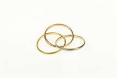 14K Yellow Gold Tri Tone Rolling Three Interlocking Band Ring