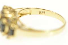 14K Yellow Gold Marquise Natural Sapphire Statement Band Ring