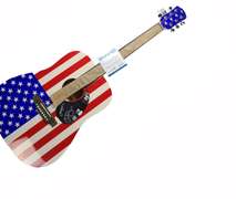 Ozzy Osbourne Autographed USA Flag Acoustic Guitar