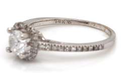 Dazzling White Gold RBC Diamond Engagement Ring