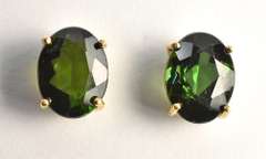 Beautiful Green Tourmaline Studs