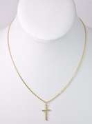 Subtle Cross Pendant in 14K Yellow Gold