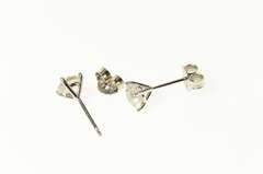 14K White Gold 0.90 Ctw Diamond Solitaire Classic Stud Earrings