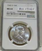 1960-D Sil Franklin Hf NGC MS-64 near GEM