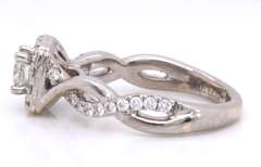 Pleasing White Gold Princess Cut Leo Cut in Leo Setting Engagement Ring