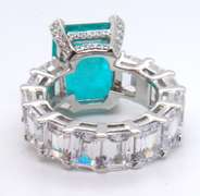 Emerald Style with White Cubic Zirconia Band Ring