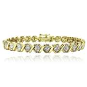 1 Ct TDW Diamond Gold Tone X Tennis Bracelet