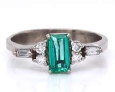 Fantastic White Gold Emerald and Diamond Ring