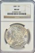 Great nearly Gem BU 1889 Morgan Silver Dollar. NGC MS64