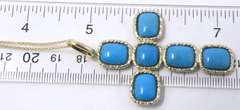 Powerful Turquoise Cross Pendant on Chain