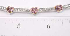Majestic Ladies Diamond and Pink Sapphire Necklace in 18K White Gold
