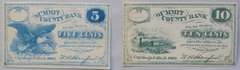 Gem Proof Summit County Bank Cuyahoga Falls Ohio 1862 5 &10 Cent Notes