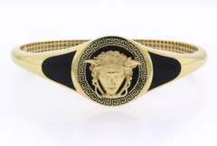 Favorite Yellow Gold Black Onyx Lion Head Bracelet