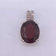 6.50 Carat Garnet & Diamond Pedant in 14kt Gold