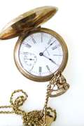 Antique Waltham Pocket Watch with Original Box and a 23 inch Adjustable Chain - WORKING!