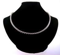 Elegant Handmade Italian Sterling Silver Sterling Silver Wheat Chain Necklace