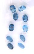 Radiant Group of 10 Oval Cut London Blue Topaz Gemstones, 10.60cts