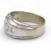 14 KT WHITE GOLD MENS DIAMOND BAN