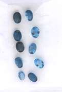 Very Pretty Group of 10 Oval Cut Blue Topaz Gemstones, 10.16cts