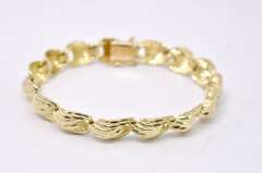 Beautiful Fancy Link Ladies Bracelet in 14K Yellow Gold