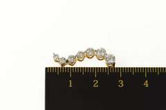 14K Yellow Gold 0.93 Ctw Graduated Diamond Wave Journey Pendant