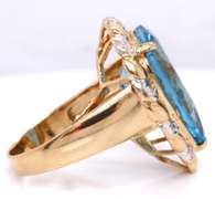 Fantastic Blue Topaz and Diamond Cocktail Ring