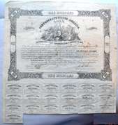 $ 100 August 15 1862 Confederate States of Americal Loan Bond, Eight Per Cent Interest