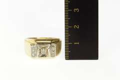 14K Yellow Gold 0.21 Ctw Squared Men's Diamond Wedding Ring