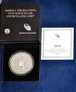 2010 America The Beautiful Five Ounce Silver Uncirculated Coin Hot Springs National Park.