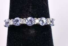 Sparkling Purple Gemstones in 14K White Gold Rings