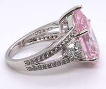 Pear Shaped Pink Cubic Zirconia Cocktail Ring