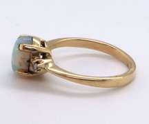 Favorite Yellow Gold Oval Opal and Diamond Ring