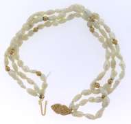 Ladies 14kt Gold Multi-Row Pearl Bracelet