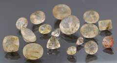 Heavy! 42.71ct set of titanium rutilated Quartz