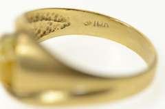 10K Yellow Gold Retro Tiger's Eye Cabochon Statement Ring