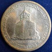 1925 Lexington Commemorative Half Dollar With Original Wooden Box.