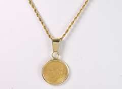 2.5 Pesos Gold Coin & Chain