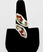 Sterling Silver Native American Coral And Turquoise Ring.