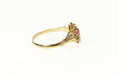 10K Yellow Gold Victorian Sim. Ruby Seed Pearl Statement Ring