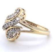 Gorgeous Yellow Gold Diamond Bypass Ring