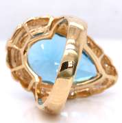 Fantastic Blue Topaz and Diamond Cocktail Ring