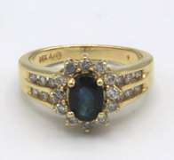 Ladies 14 KT SAPPHIRE AND DIAMOND RING