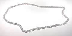 Elegant Handmade Italian Sterling Silver Sterling Silver Wheat Chain Necklace
