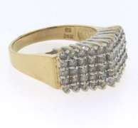 Charming Yellow Gold Diamond Multi Row Band