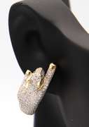 Vivid 14kt Yellow Gold CZ Panther Ring, Earrings, Pendant & Bracelet Set
