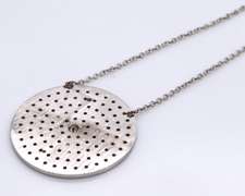 Charming PAve Diamond Disc Pendant on Chain