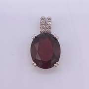 6.50 Carat Garnet & Diamond Pedant in 14kt Gold