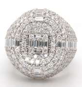 Indelible 18k Stamped White Gold Diamond Signet Ring
