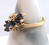 Fabulous Yellow Gold Sapphire and Diamond Bypass Ring